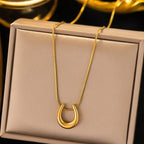 Anti Tarnish Geometric Shaped Gold Plated Pendant - Luxn