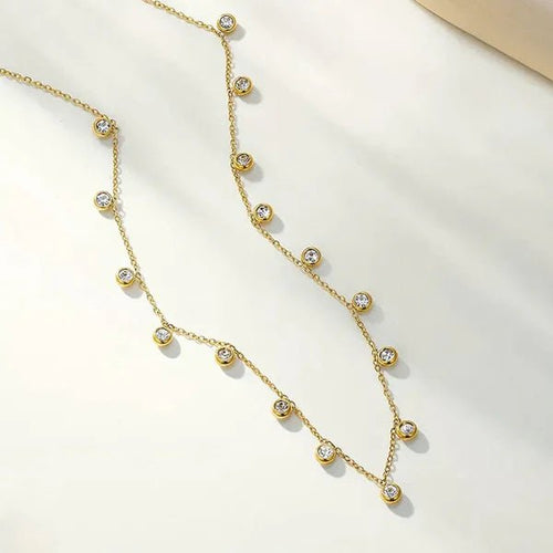 Anti Tarnish Geometrical Gold Plated Necklace - Luxn