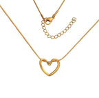 Anti-Tarnish Gold Heart Themed Pendant - Luxn