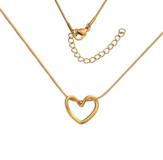 Anti-Tarnish Gold Heart Themed Pendant - Luxn