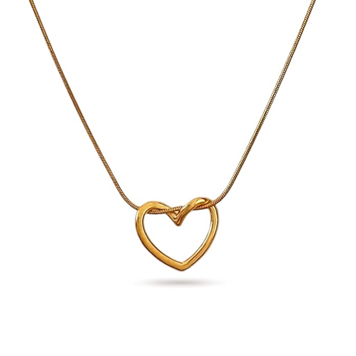 Anti-Tarnish Gold Heart Themed Pendant - Luxn