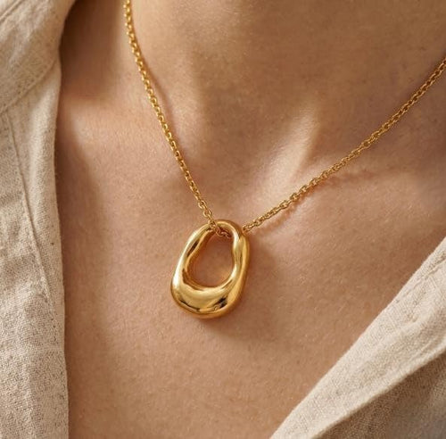 Anti Tarnish Gold Plated Contemporary Pendant - Luxn