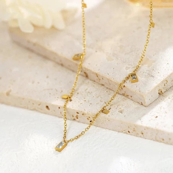 Anti Tarnish Gold Plated Geometric Necklace For Women - Luxn
