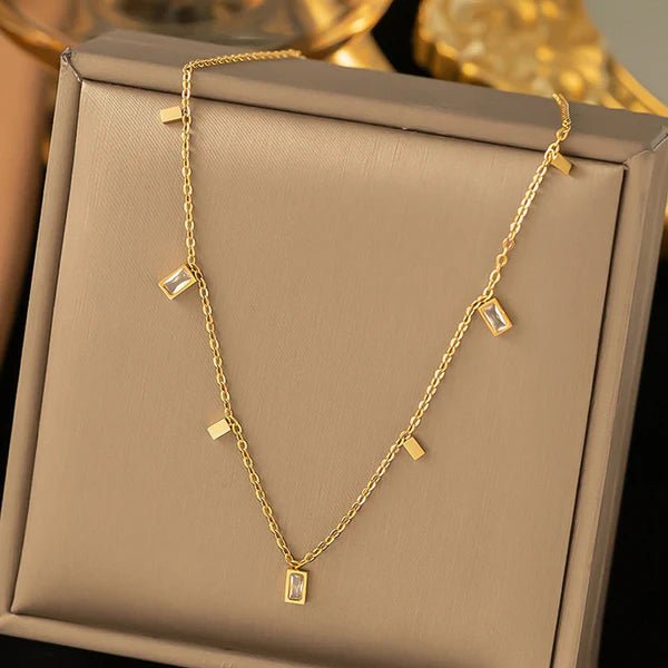 Anti Tarnish Gold Plated Geometric Necklace For Women - Luxn