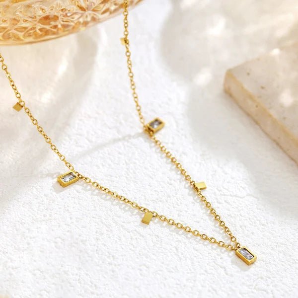 Anti Tarnish Gold Plated Geometric Necklace For Women - Luxn