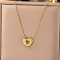 Anti-Tarnish Heart Themed Gold Pendant - Luxn