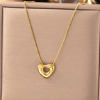 Anti-Tarnish Heart Themed Gold Pendant - Luxn