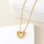 Anti-Tarnish Heart Themed Gold Pendant - Luxn