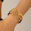 Anti Tarnish Korean Style Cuff Gold Plated Bracelet - Luxn