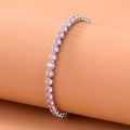 Anti Tarnish Round Cut Cubic Zirconia Pink Matrix Tennis Bracelet - Luxn