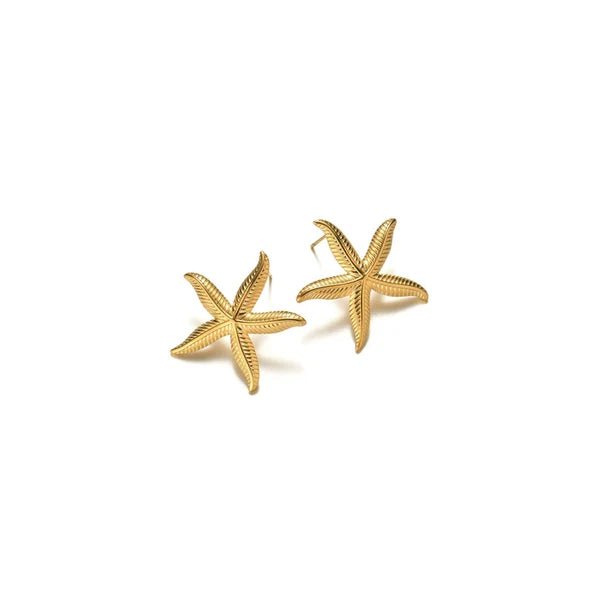 Anti Tarnish Star Shaped Stud Gold Plated Earrings - Luxn