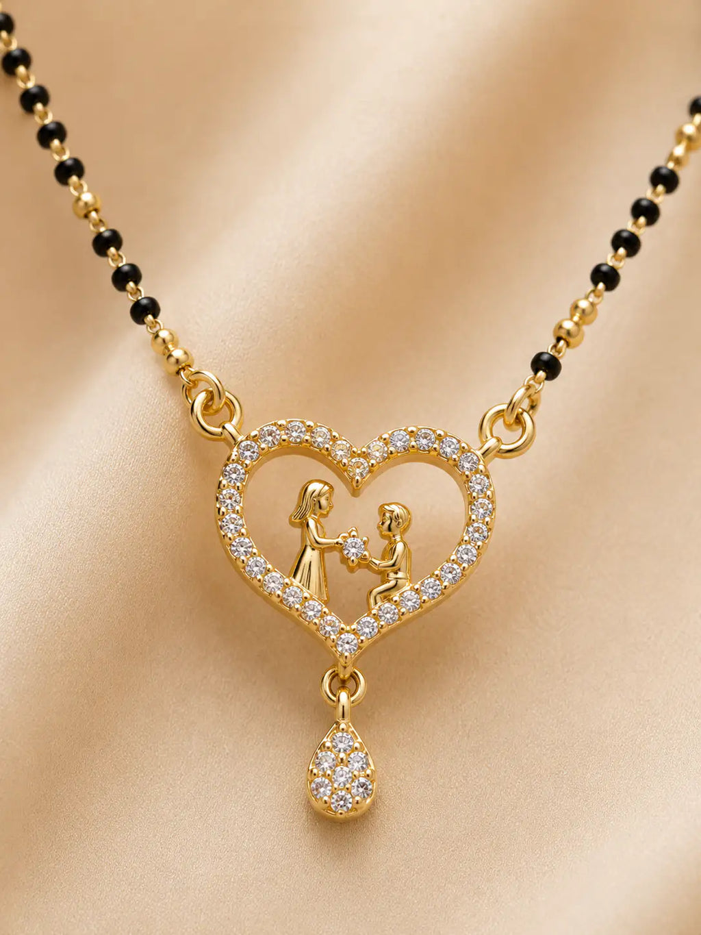 Anti-Tarnish Heart Shaped Couple Mangalsutra