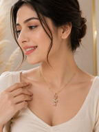 Anti Tarnish Korean Bow Crystal Gold Plated Necklace