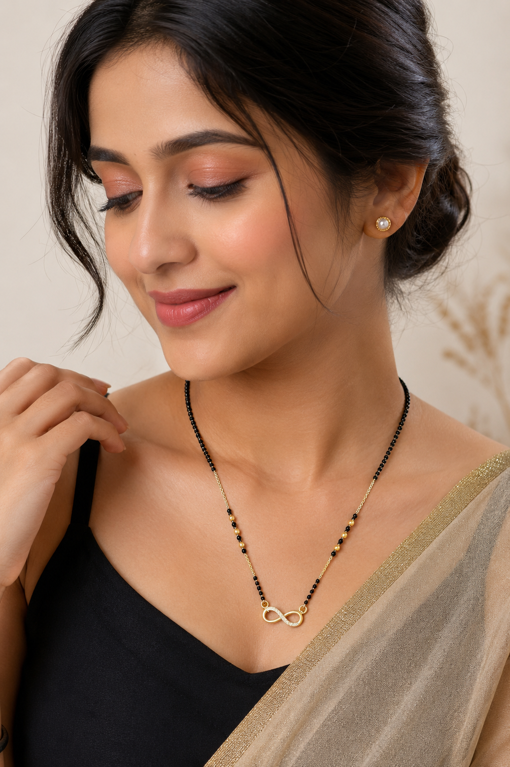 Anti-Tarnish American Diamond Infinity Mangalsutra