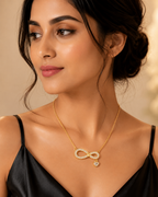 Anti-Tarnish Infinity American Diamond Gold Pendant