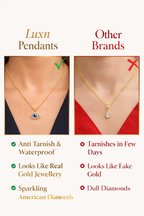 Anti-Tarnish Evil Eye American Diamond Gold Pendant