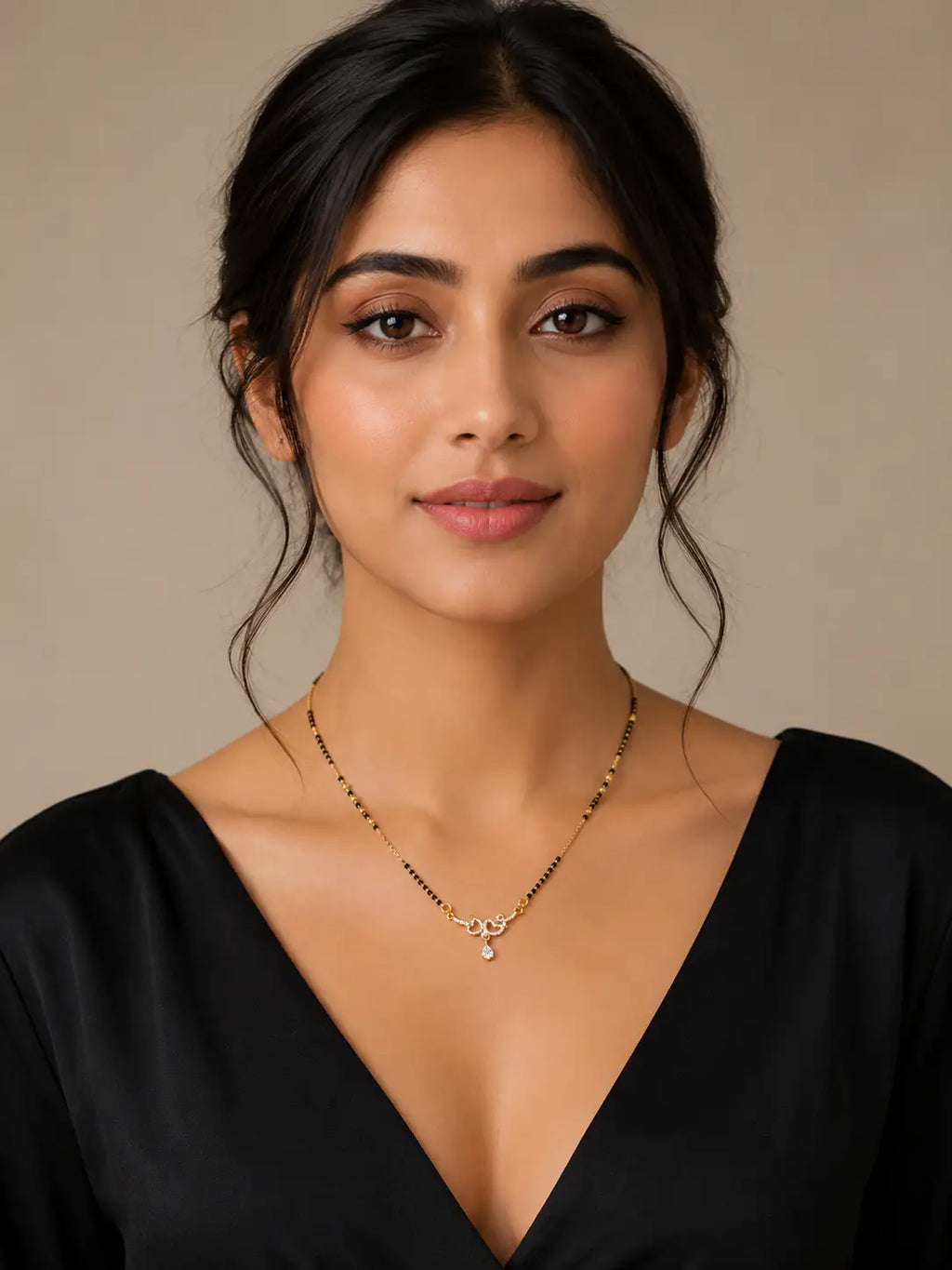 Anti-Tarnish Premium Heart Pendant Gold Mangalsutra