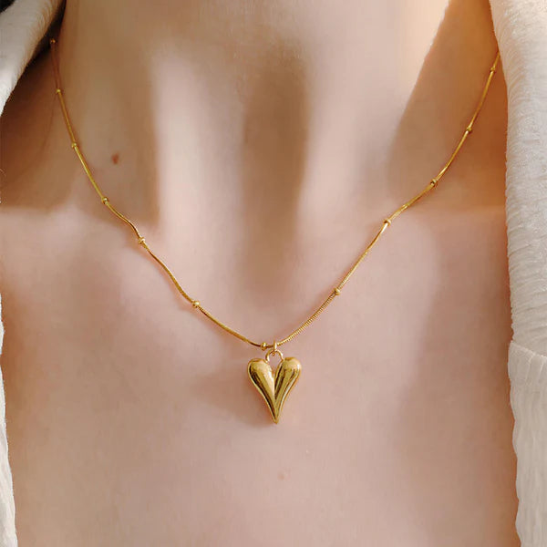 Anti Tarnish Gold Plated Heart Themed Pendant