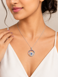 Anti-Tarnish Evil Eye American Diamond Silver Pendant